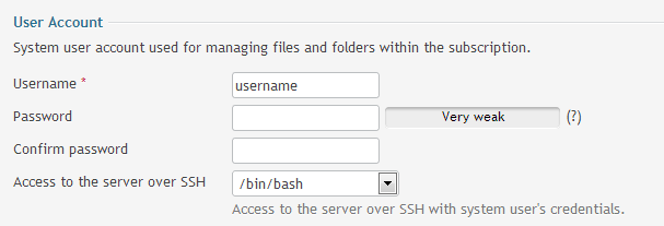 Access to server over SSH